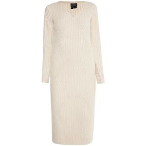 dedica Gebreide damesjurk, lichtbeige, M/L