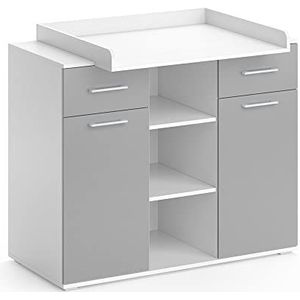 Vicco Commode ""Leonie"", Grijs/Wit, 113 x 100 cm