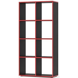 Vicco Scutum Ruimteverdeler – 143 x 72 cm Zwart/Rood