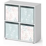 Vicco Raumteiler Würfelregal Standregal Tetra Weiß Faltbox Wohnzimmer Regal 73x72 cm modern Ablage 4 Fächer Dekoregal Ordnerregal Aufbewahrung