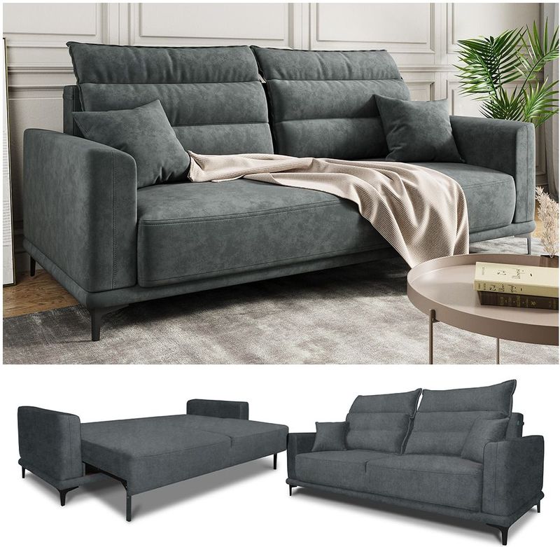Sofa Caprioli, Anthrazit, 236 cm, Vitalispa