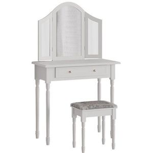 Vicco Kate Make-uptafel set met kruk – 80 cm met kruk Wit met kruk