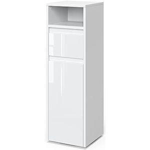 Vicco Majest Midi kabinet badkamermeubel wit hoogglans modern 30 x 96 cm badkamer kast badkamermeubel vak deur lade