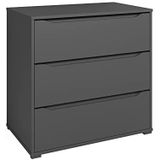 Vicco Kommode Ruben, Anthrazit, 80.2 x 77.6 cm mit 3 Schubladen