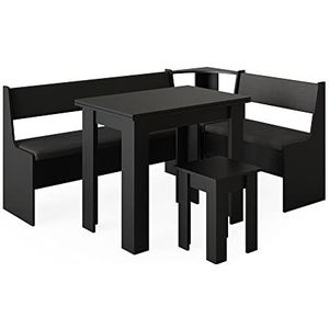 Vicco Hoekbankgroep Roman, zwart, 120 x 180 cm met tafel