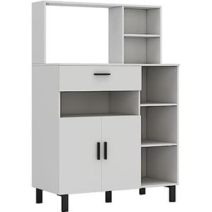 Oskar Store Hoge kast Emanuel, Wit/Wit, 90 cm