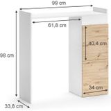 Vicco Waschmaschinenschrank Alf 99 x 98 cm, Weiß Artisan Eiche, Badezimmer