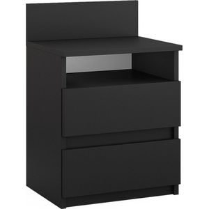 Nachttisch Monty, Schwarz, 39.6 x 59.1 cm, Vicco