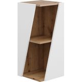 Vicco Badregal Benno, 31,6 x 70,5 cm, Weiß-Eiche, 3 Ablagen, schmal, modern, Badezimmer