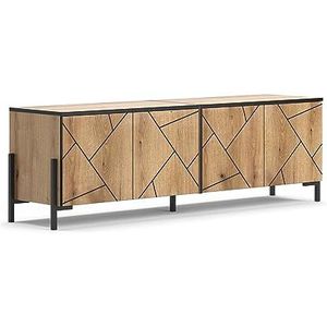 Vicco TV-Lowboard Hatto, Eiche Evoke, 156,8 x 50 cm, Fernsehtisch, Wohnzimmer