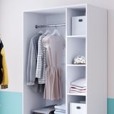 Vicco Kleiderschrank Elmo 100 x 200 cm, Weiß, offen, Garderobe, Schubfächer, Schlafzimmer