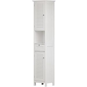 Vicco Badkamerkast Riad, Wit/Wit, 32 x cm met deuren, lade en open vak