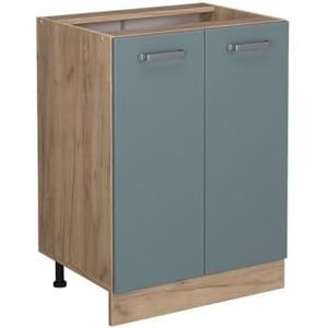 Vicco Onderkast keukenkast R-Line Solid eiken blauw grijs 60 cm modern