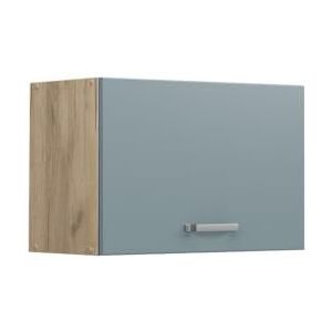 Vicco Hangkast plat keukenkast R-Line Solid eiken blauw grijs 60 cm modern