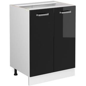 Vicco Onderkast keukenkast R-Line Solid wit zwart 60 cm modern