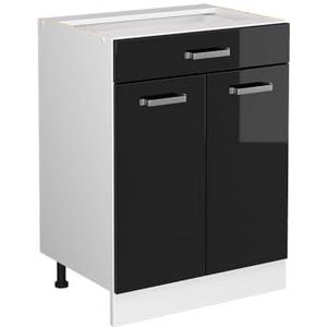 Vicco Lades onderkast keukenkast R-Line Solid wit zwart 60 cm modern