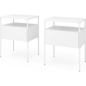 Vicco Nachtschrank Mira, Weiß, 2er Set