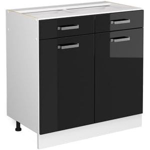 Vicco Lades onderkast keukenkast R-Line Solid wit zwart 80 cm modern