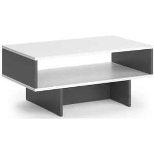 Vicco Salontafel Josef antraciet wit 80 x 35 cm woonkamertafel met plank modern