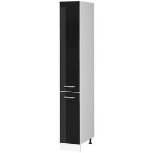 Vicco Hochshrank R-Line, zwart hoogglans/wit, 30 cm met deuren