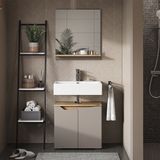 Vicco Waschbeckenunterschrank Marelle Greige Eiche 60 x 57,5 cm mit 2 Türen