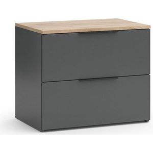 Vicco Kommode Wido, Anthrazit/Sonoma, 60 x 50 cm mit 2 Schubladen