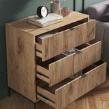 Vicco Kommode Eliza Viking Oak 80 x 81,2 cm mit 3 Schubladen