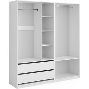 Vicco - Kleiderschrank Elmo, Weiß, 100 x 200 cm 2er Set