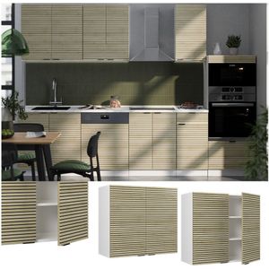 Vicco Fame-LineKeukenGlazen keukenkast – 80 cm Eiken paneel