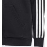 adidas - Essentials 3-Stripes Fleece Ritshoodie - Kinderen - Zwart - Fleece, 78% Katoen / 22% Gerecycled Polyester