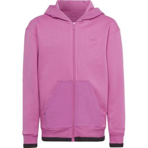 adidas - Junior Trainingshoodie - Fleece - Grijs - Natuurlijke Materialen