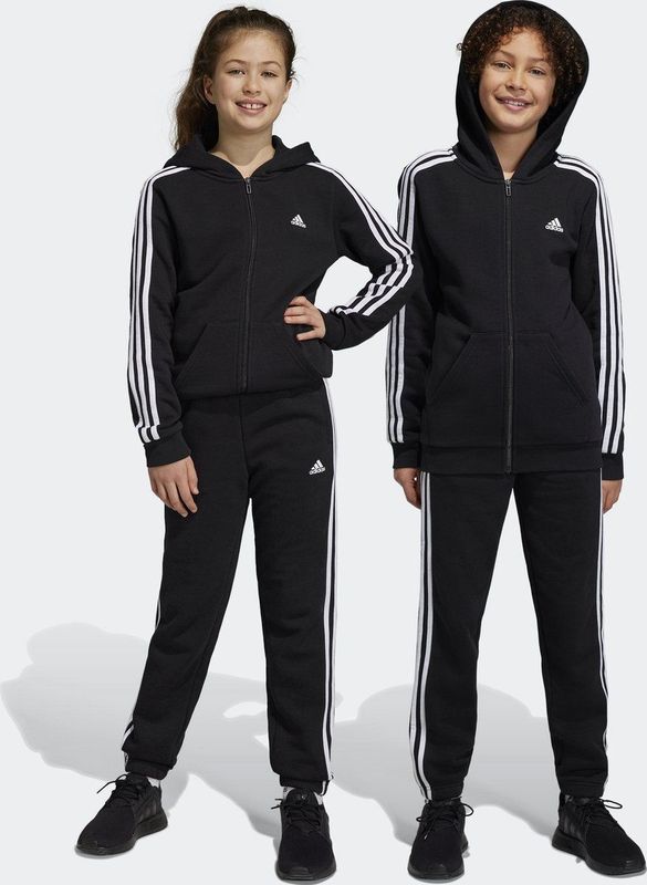 Adidas - Essentials 3-Stripes Fleece Broek - Zwart - Katoenmix
