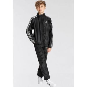 adidas Uniseks-Kind Essentials 3-Stripes Woven Track Suit, black/mgh solid grey, 15-16 Years