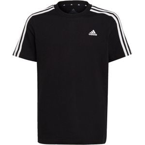 adidas Uniseks-Kind Essentials 3-Stripes Cotton Tee, Black/White, 9-10 Years