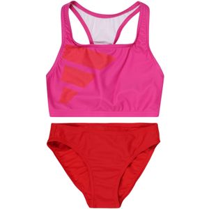 adidas Meisjes Big Bars Logo Bikini, Lucid Fuchsia/Better Scarlet/White, 14-15 Years