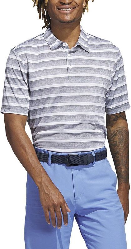 Adidas 2 Color Stripe Korte Mouw Poloshirt Grijs XS Man