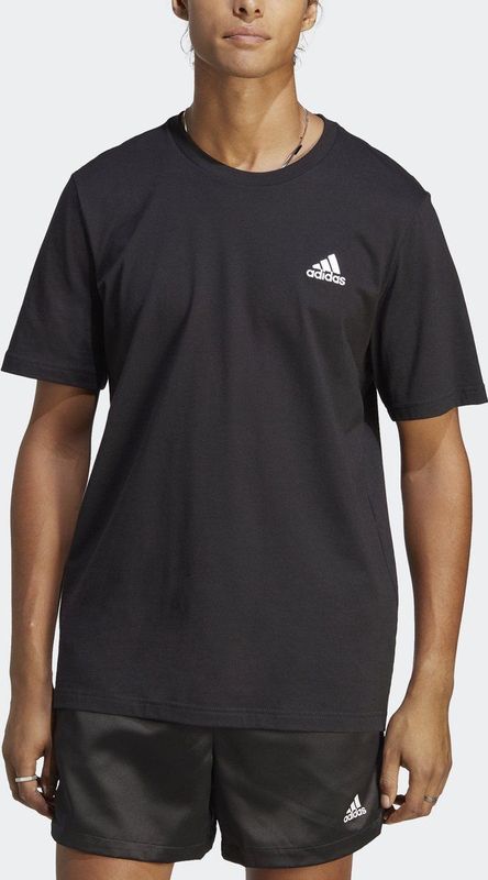 adidas - Essentials Embroidered Small Logo T-Shirt Herren schwarz