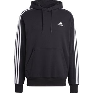 adidas Sportswear Essentials French Terry 3-Stripes Hoodie - Heren - Zwart- XL