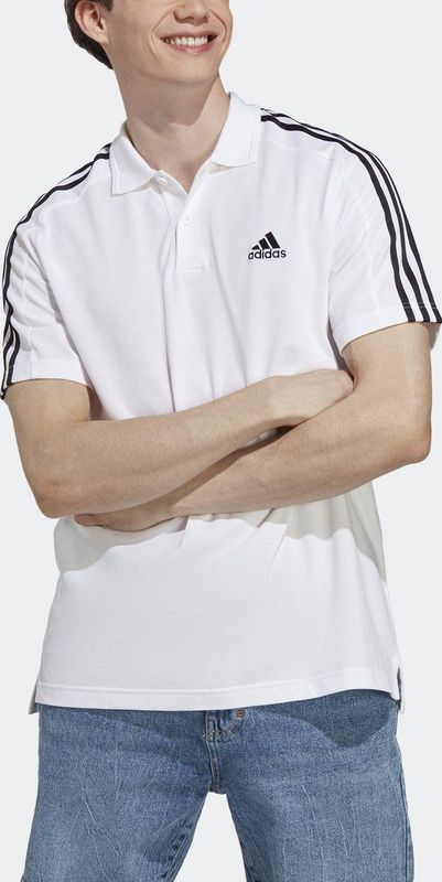 adidas - Poloshirt - Wit - Katoen - Normale Pasvorm