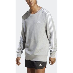 adidas - Sportswear Essentials French Terry 3-Stripes Sweatshirt - Grijs - Heren