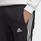 adidas Sportswear Essentials Single Jersey Tapered Open Hem 3-Stripes Broek - Heren - Zwart