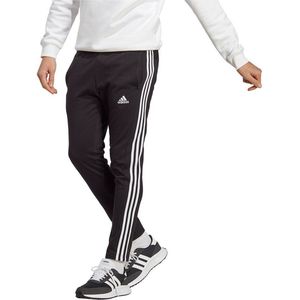 adidas Sportswear Essentials Single Jersey Tapered Open Hem 3-Stripes Broek - Heren - Zwart