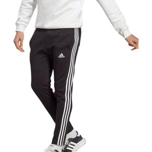adidas Sportswear Essentials Single Jersey Tapered Open Hem 3-Stripes Broek - Heren - Zwart