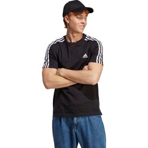 adidas Sportswear Essentials Single Jersey 3-Stripes T-shirt - Heren - Zwart