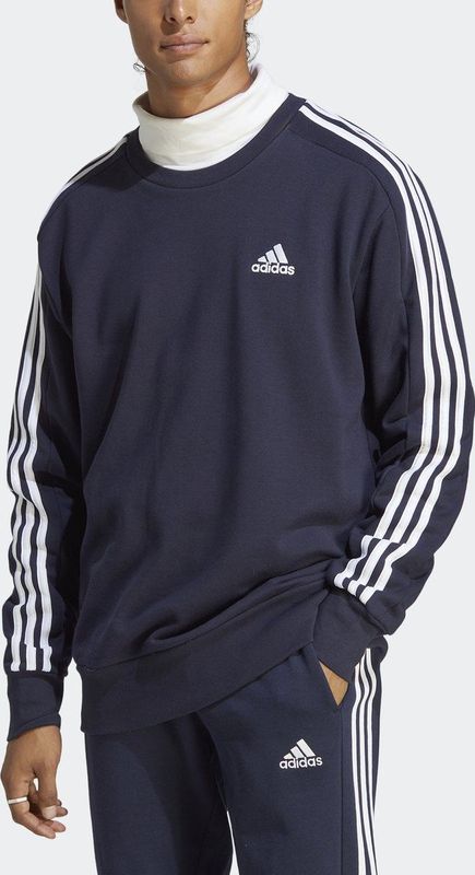 adidas Sportswear Essentials French Terry 3-Stripes Sweatshirt - Heren - Blauw