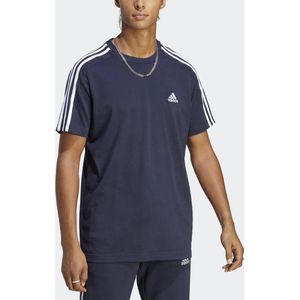 adidas Sportswear Essentials Single Jersey 3-Stripes T-shirt - Heren - Blauw