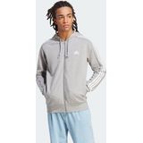 adidas - Essentials French Terry 3-Stripes - Ritshoodie - Grijs