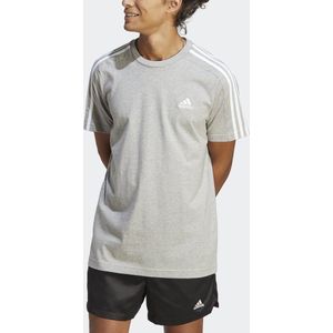 adidas Sportswear Essentials Single Jersey 3-Stripes T-shirt - Heren - Grijs