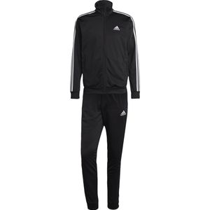 adidas - Trainingspak Basic 3-Stripes - Zwart - Heren - Tricot Tracksuit