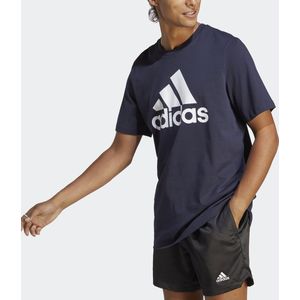 ADIDAS - Essentials T-shirt - Blauw - Katoen - Groot Logo